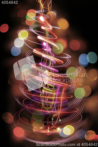 Image of christmas tree from the color xmas lights