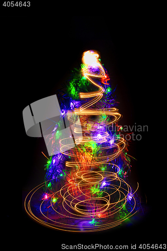 Image of christmas tree from the light