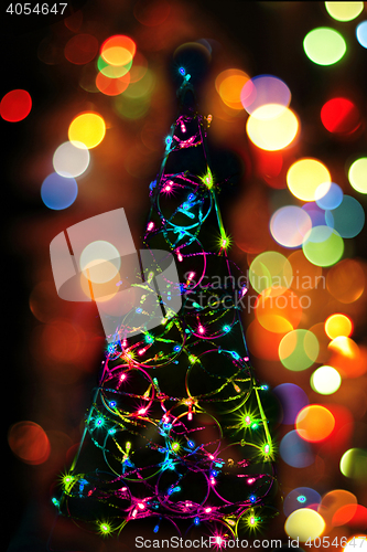 Image of christmas tree from the color xmas lights