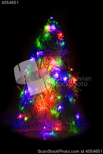 Image of christmas tree from the color xmas lights