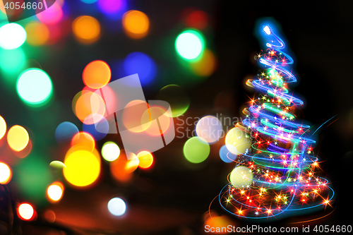 Image of christmas tree in the night