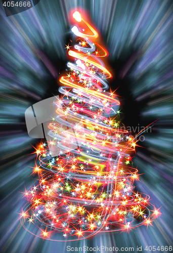 Image of xmas tree in the night