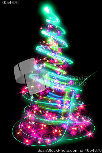 Image of color christmas tree