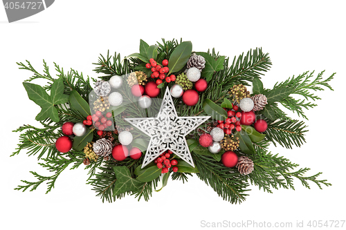 Image of Christmas Star Decoration and Flora