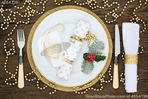 Image of Christmas Dinner Table Setting