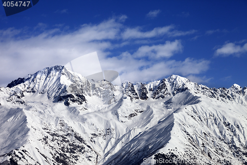 Image of Snow mountains in winter sun day