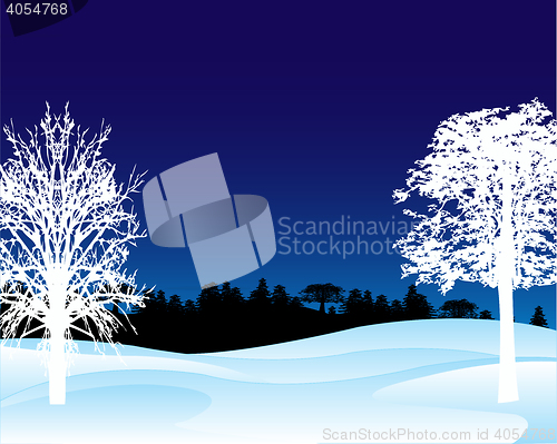 Image of Winter landscape in the night