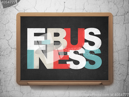 Image of Business concept: E-business on School board background