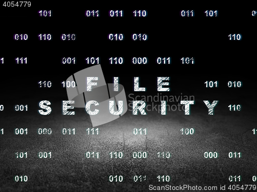 Image of Protection concept: File Security in grunge dark room