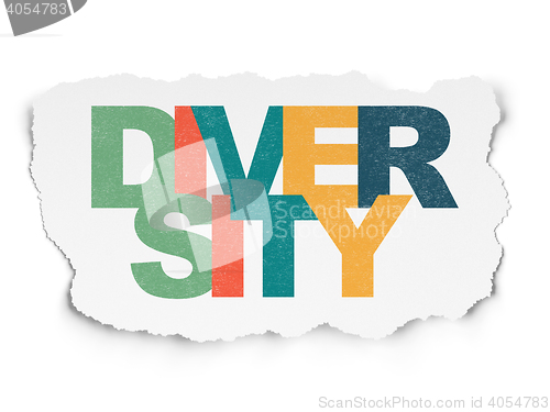 Image of Business concept: Diversity on Torn Paper background