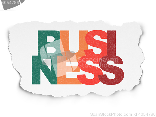 Image of Finance concept: Business on Torn Paper background