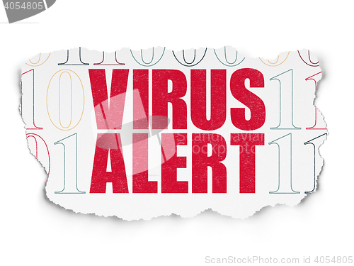 Image of Safety concept: Virus Alert on Torn Paper background