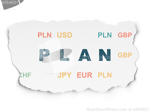 Image of Finance concept: Plan on Torn Paper background