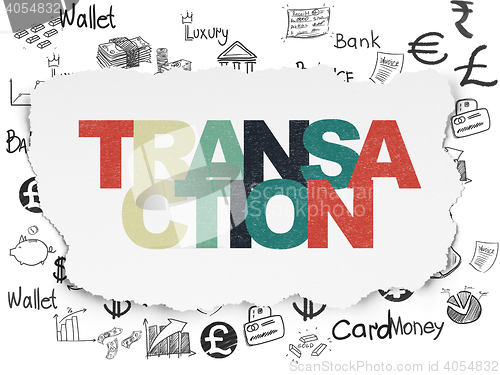 Image of Money concept: Transaction on Torn Paper background