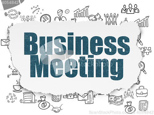 Image of Business concept: Business Meeting on Torn Paper background