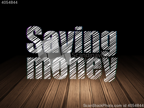 Image of Finance concept: Saving Money in grunge dark room