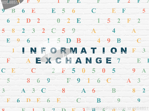Image of Data concept: Information Exchange on wall background