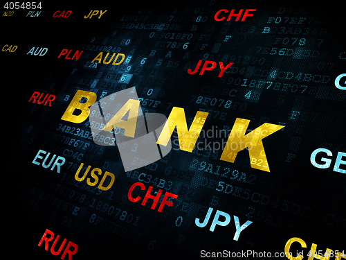 Image of Money concept: Bank on Digital background