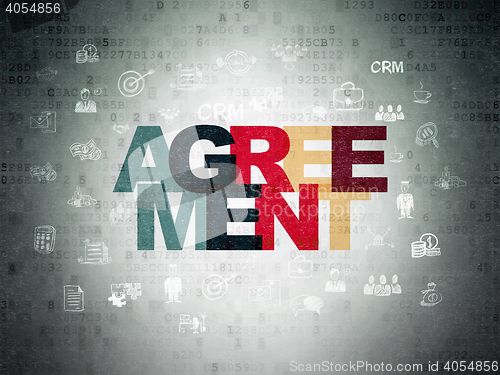 Image of Finance concept: Agreement on Digital Data Paper background