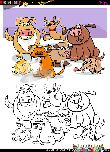 Image of dogs group for coloring