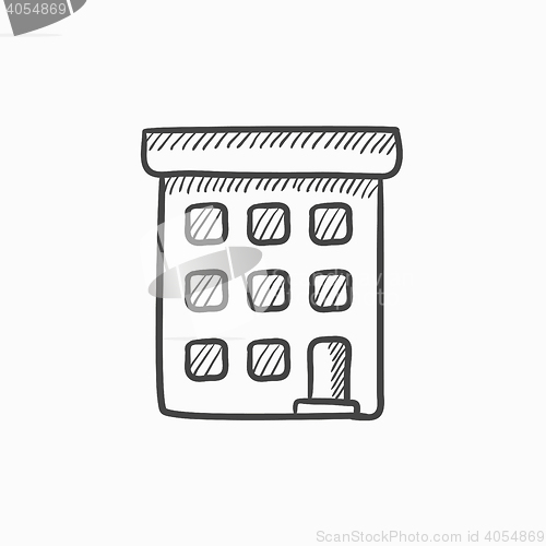 Image of Condominium building sketch icon.