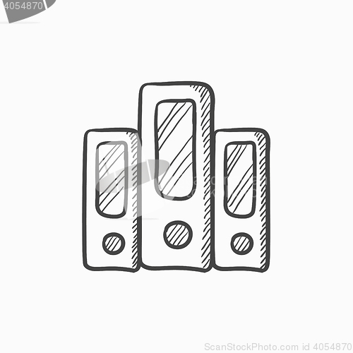 Image of Row of folders sketch icon.