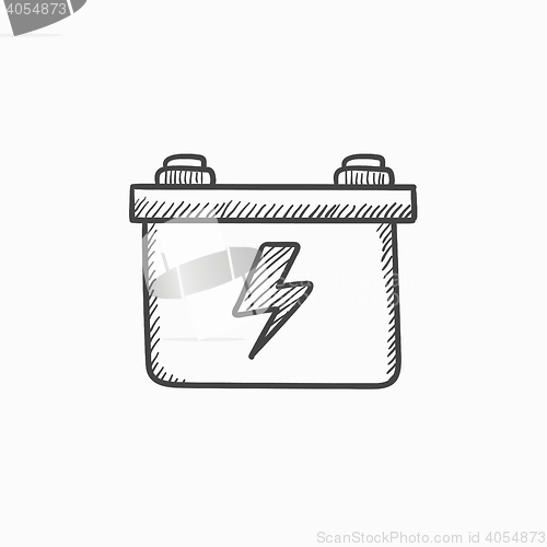 Image of Car battery sketch icon.