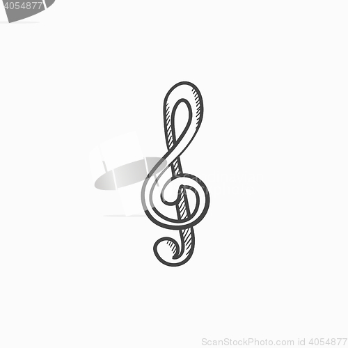 Image of G-clef sketch icon.