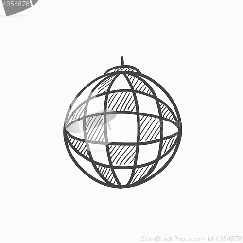 Image of Disco ball sketch icon.