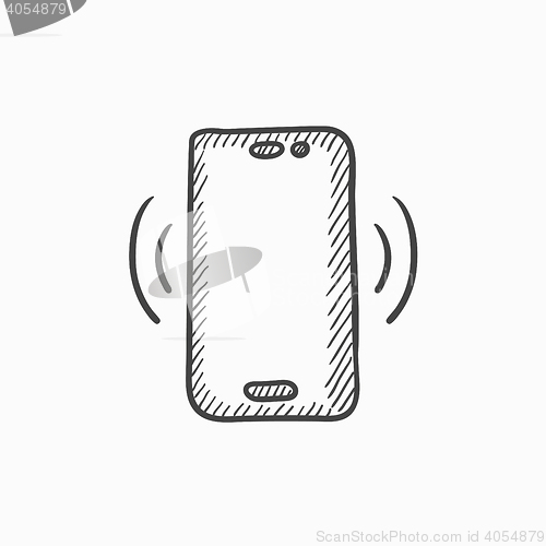 Image of Vibrating phone sketch icon.