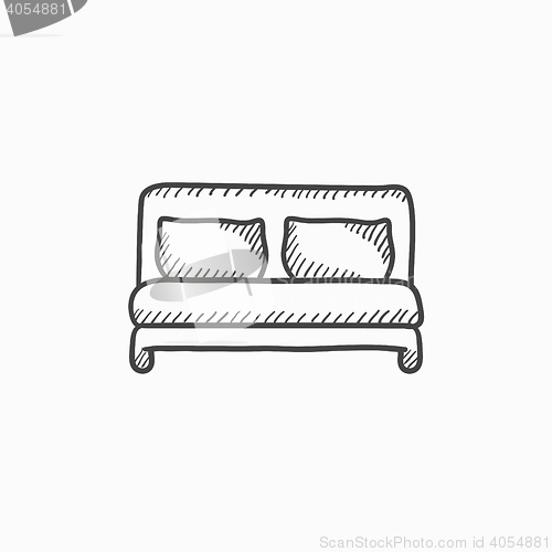 Image of Double bed sketch icon.