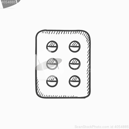 Image of Plate of pills sketch icon.