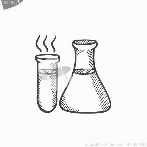 Image of Laboratory equipment sketch icon.