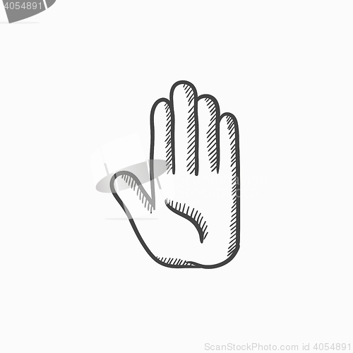 Image of Medical glove sketch icon.