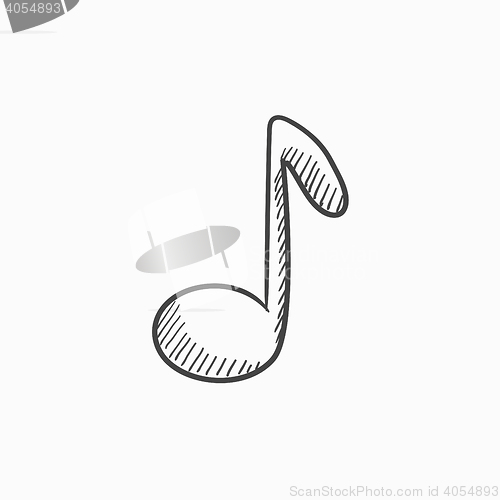 Image of Music note sketch icon.