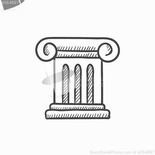 Image of Ancient column sketch icon.