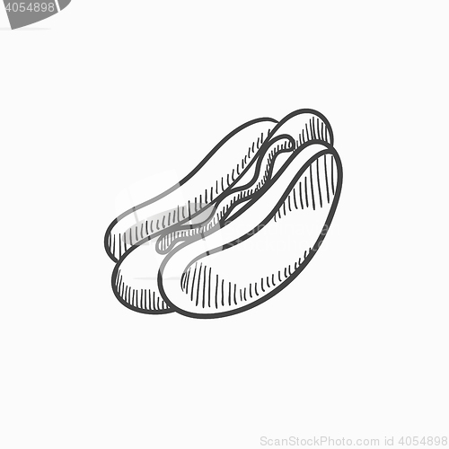 Image of Hotdog sketch icon.