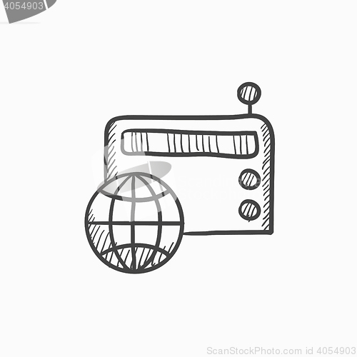 Image of Retro radio sketch icon.