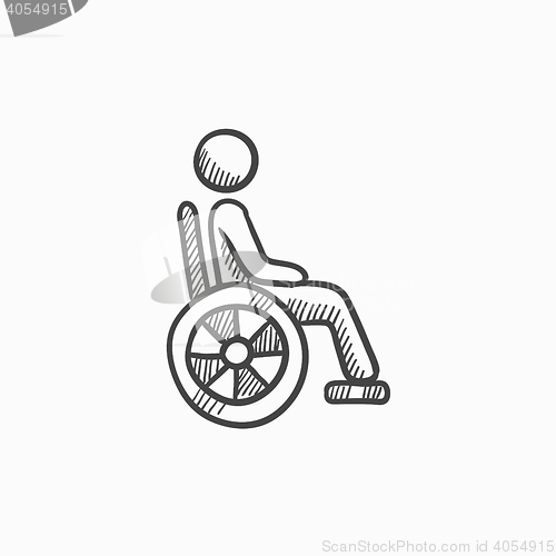 Image of Disabled person sketch icon.