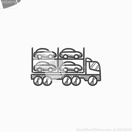 Image of Car carrier sketch icon.