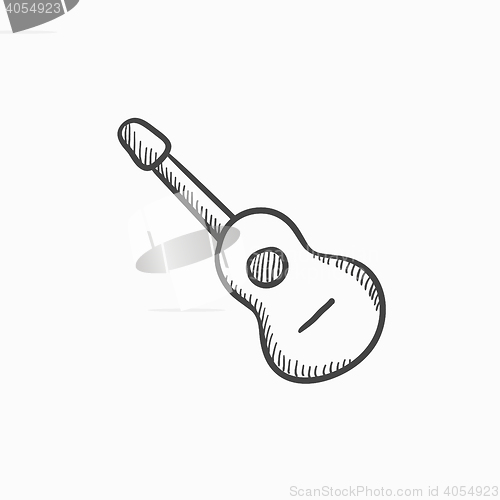 Image of Acoustic guitar sketch icon.