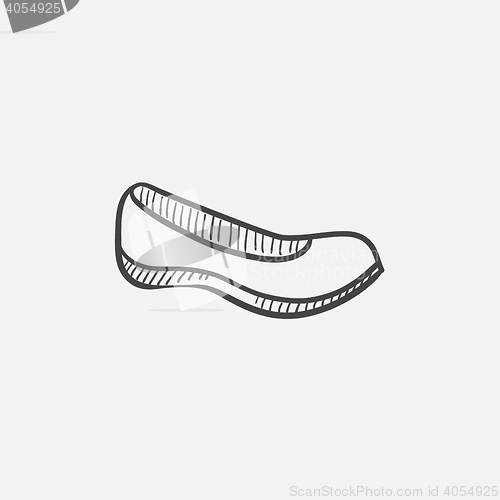 Image of Female shoe sketch icon.