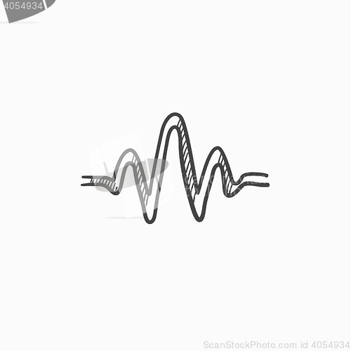 Image of Sound wave sketch icon.