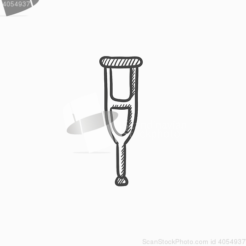 Image of Crutch  sketch icon.