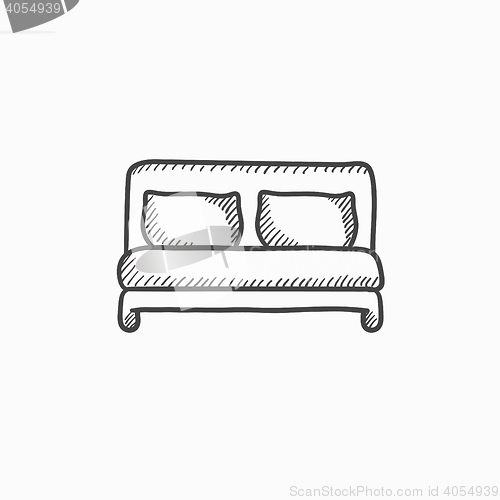 Image of Double bed sketch icon.