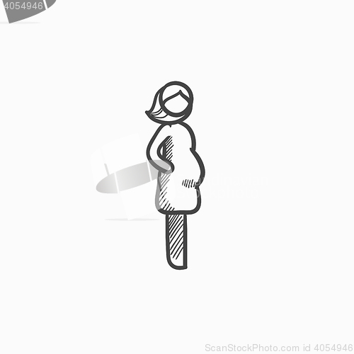 Image of Pregnant woman sketch icon.