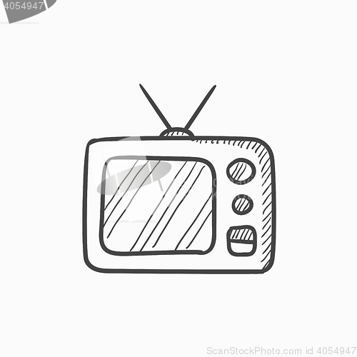 Image of Retro television sketch icon.