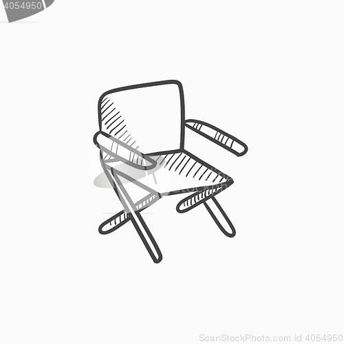 Image of Folding chair sketch icon.