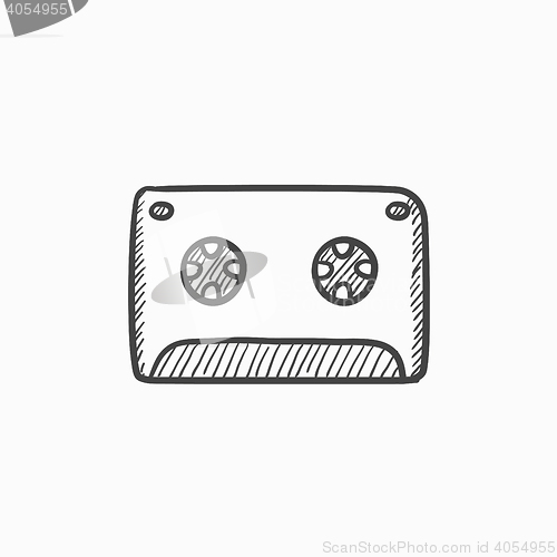 Image of Cassette tape sketch icon.