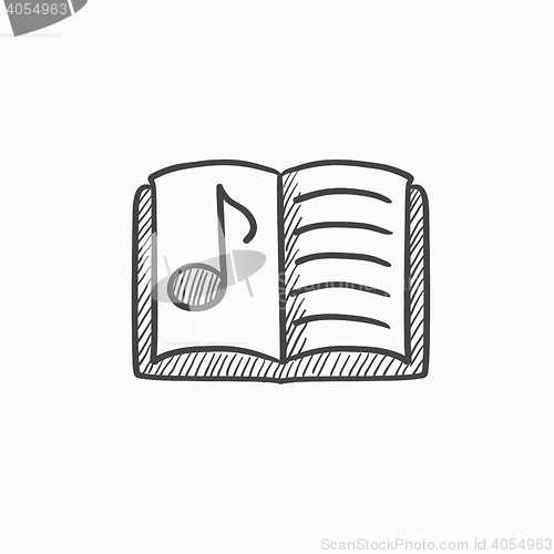 Image of Music book sketch icon.